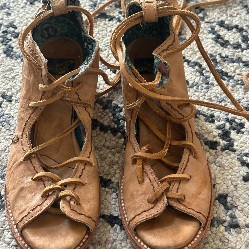 Freebird by Steven Peace lace-up leather gladiator sandals - Picture 2 of 9